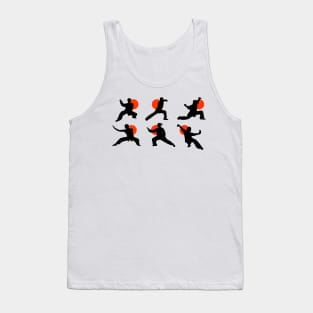 Wushu Poses Art Silhouettes Tank Top